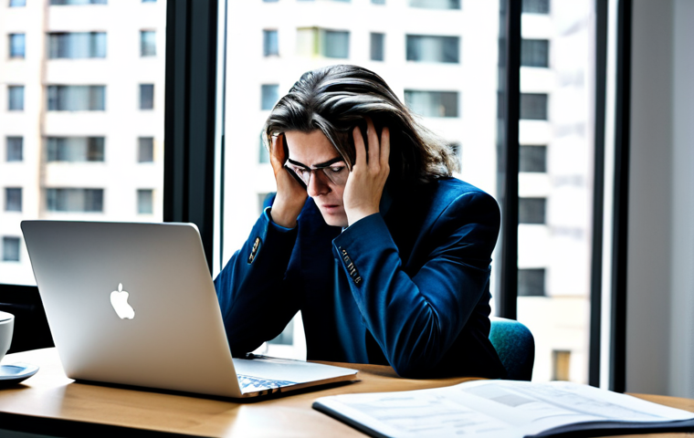 스트레스 관리 프로그램 추천 - **Image Prompt 1: The Overwhelmed Modern Professional**
A wide shot capturing a person, gender-n...