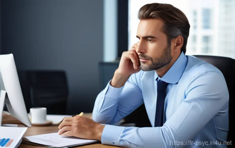 수면장애 진단 과정 - **Prompt:** A fatigued adult professional (male or female, 30s-40s) sitting at a desk in a modern of...