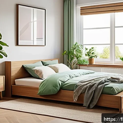 Home 31 조울증 관리 방법 - A serene and cozy bedroom interior designed to promote emotional stability, featuring soft natural l...